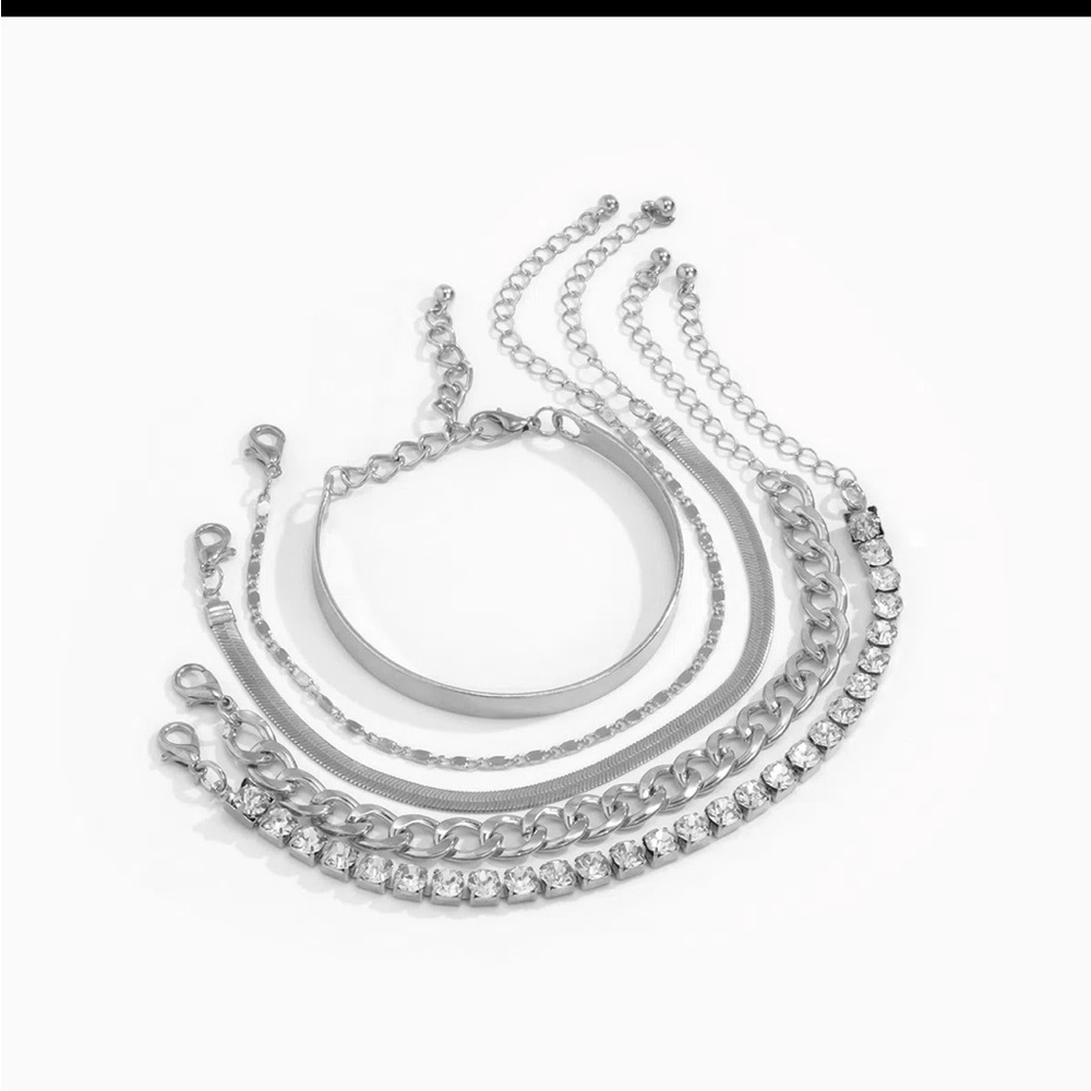 5 NEW CHAIN / CRYSTAL BRACELET SET - Picture 16 of 16